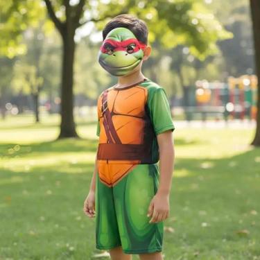 Imagem de Fantasia Infantil Tartarugas Ninja Com Máscara Realista - RR Store, Ra