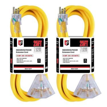 Imagem de Cabo de extensão EP 2, 7,6 m, calibre 12, 15 A, 125 V, 1875 W, com 3 t
