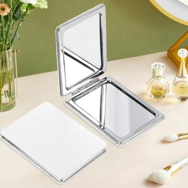 Imagem de Espelho de maquiagem portátil dupla face - 1 peça de ferramenta de beleza diária, acessório de bolsa