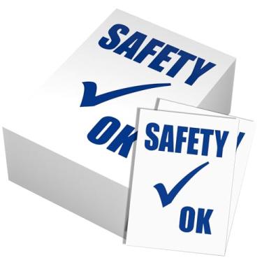 Imagem de 100 adesivos autoadesivos de segurança para inspeção de carro, vinil impermeável de 6,8 cm x 8,5 cm - durável ao ar livre, aprovado para segurança, ideal para concessionárias de automóveis, oficinas