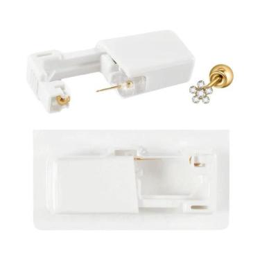 Imagem de Máquina De Perfuração De Orelha Descartável Banhada a Ouro 24K, Brinco