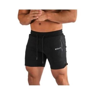 Imagem de Shorts De Corrida Masculinos Com Bolso De Zíper Em Tecido Mesh Para Ve