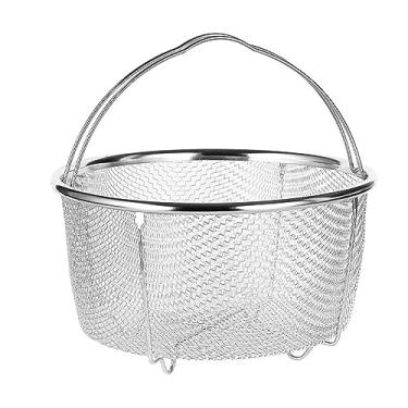 Imagem de Cesta de cozimento a vapor de aço inoxidável, filtro de malha de grau alimentício com filtro de óleo e sistema de filtragem para cozinhar arroz e fritar cozinha (18 cm)