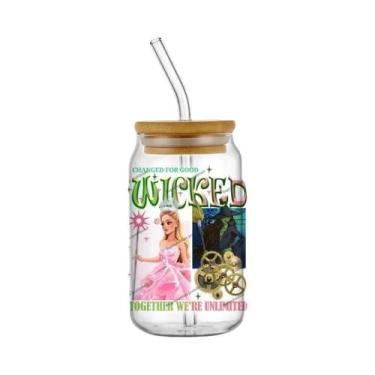 Imagem de Adesivos 3D UV DTF Wicked Elphaba 16oz Para Copos, Canecas E Garrafas 