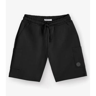 Imagem de Bermuda Piquet Verona Menino Trick Nick Preto, 12, Preto