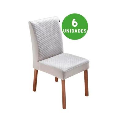 Imagem de kit 6 Capas Matelada para Cadeira em Veludo Luxo Cor:Castor - Seven Tê