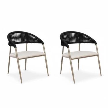 Imagem de Kit 2 Poltronas Riviera Estilo Moderno Pés Conificados - J A Garcia