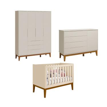 Imagem de Jogo De Quarto Classic Elfe Sapateira Areia Fosco - Moveisaqui