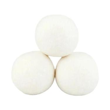 Imagem de Bolas De Lã Reutilizáveis Para Secadora De Roupa, Amaciante De Tecidos