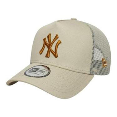 Imagem de Boné New Era New 940 A-Frame New York Yankees Trucker Bege-Masculino
