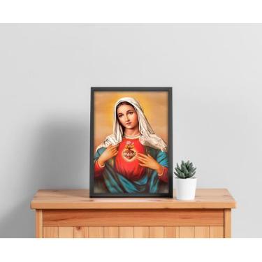 Imagem de Quadro com Moldura Religioso Imaculado Coração de Maria - Core Decore,