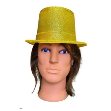 Imagem de Kit 4 Cartolas Chapéu c/ Glitter plástico Fantasia Carnaval - 00703304