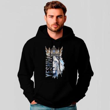 Imagem de Moletom Canguru Estampado Leão Yeshua - REF1224-Masculino