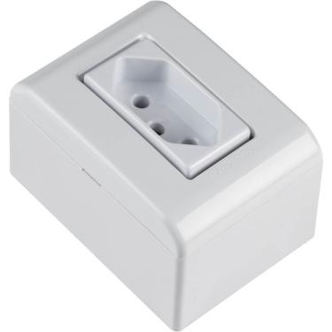 Imagem de Caixa de Sobrepor com 1 Tomada 2p+t 10 Ampères 250 Volts Lixflex Branca 57304002 Tramon...