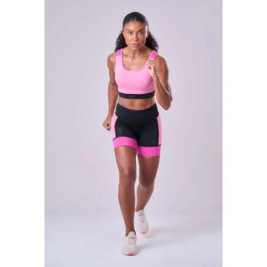 Imagem de Bermuda Grit Bossa 15cm Ind Authen Preto/Rosa Malva/Pink-Feminino