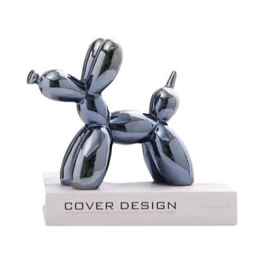 Imagem de Escultura De Cão Balão Em Cerâmica Mini 11cm, Decoração Abstrata Para 