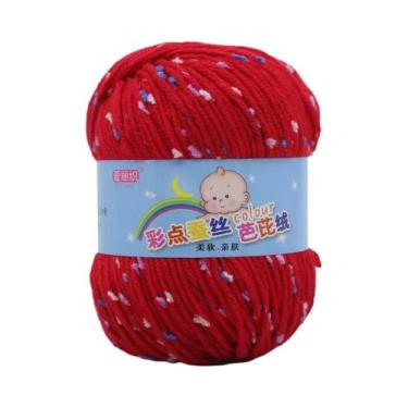 Imagem de Fio De Algodão Colorido 50g Para Tricô Manual, Crochê, Suéter, Coberto