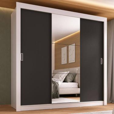 Imagem de Guarda-Roupa Casal Multimóveis Barcelona 3 Portas de Correr com Espelho CR35402