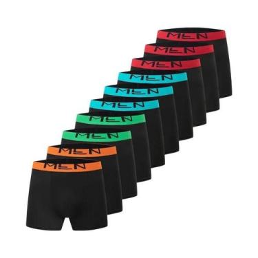 Imagem de Cuecas Boxer Masculinas plus Size Pretas Com Estampa Dourada, Pacote C