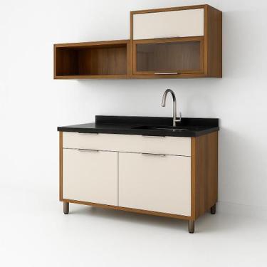 Imagem de Lavanderia Completa Armário Aéreo Balcão Gabinete Em Mdf Multiuso Nich