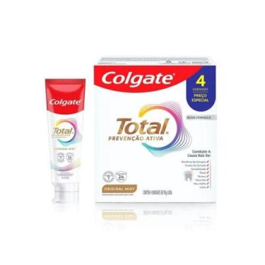 Imagem de Kit Creme Dental Colgate Total Prevenção Ativa Original Mint 4 Unidade