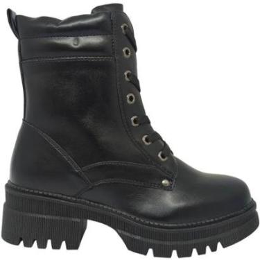 Imagem de Bota Feminina Coturno Dia a Dia Passeio Cano Médio Salto Baixo com Zíper Mooncity 72270-Feminino