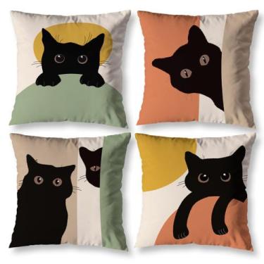 Imagem de Kit 4 Capas Almofada 40cm X 40cm Zíper Invisível Decorativa Moderna Es