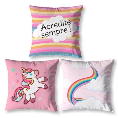 Imagem de Kit 3 Capa de Almofada Estampadas Infantil 40cm x 40cm Zíper invisível