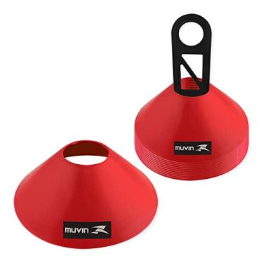Imagem de Half Cone de Marcação de Plástico Muvin – Kit com 12 - Chapéu Chinês - Treino Funcional – Agilidade – Treinamento – Circuitos – Desempenho - Resistente – Futebol – Basquete – Voleibol