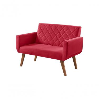 Imagem de Poltrona Namoradeira 2 Lugares Anabelle Suede Vermelho Unidecor