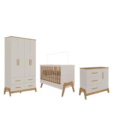 Imagem de Quarto Completo Bebê Retrô Guti Berço 5 em 1 Multifuncional 