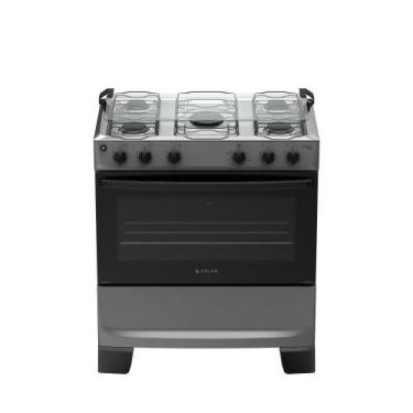 Imagem de Fogão 5 Bocas Atlas Mônaco Plus Automático Mesa Inox Titanium Bivolt