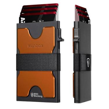 Imagem de Tarjetero RUNBOX con bloqueo RFID, estuche metálico delgado