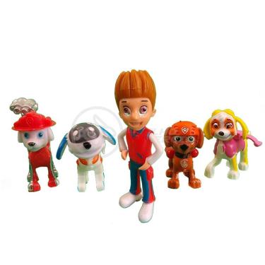 Imagem de Kit de Bonecos Brinquedos Patrulha Canina com 5 Personagens Ryder, Marshall, Zuma, Skye...
