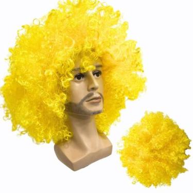 Imagem de Peruca black power super volumosa amarela loira cosplay - LIONSWIG