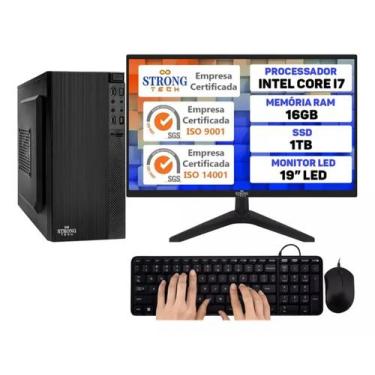 Imagem de Computador Completo I7 16GB SSD 1TB Monitor 19 com Win11 e Pacote Offi