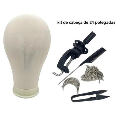 Imagem de Cabeça De Manequim De Lona Para Exibição E Treinamento De Perucas E Es