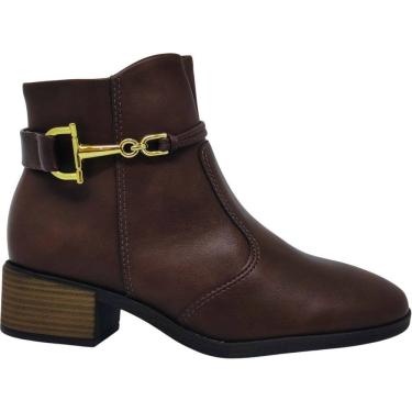 Imagem de Bota Feminina Casual Dia a Dia Passeio Trabalho Cano Baixo Salto Bloco Médio Com Zíper...