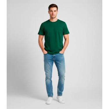 Imagem de Camiseta Masculina Básica Com Gola Redonda Rovitex Verde, P, Verde