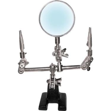 Imagem de Lupa Com Suporte Garra Pinça Lupa Aumento 3 X Hikari Hl-s10