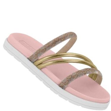 Imagem de Chinelo Papete Infantil Molekinha 2352.107 Meninas, Dourado, 28