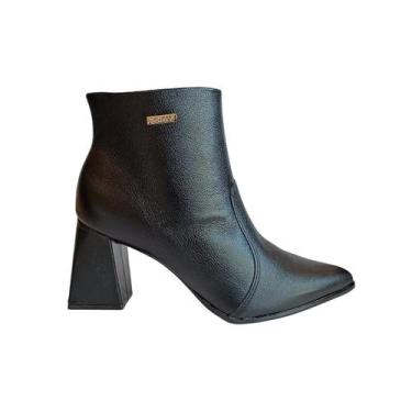Imagem de Bota Feminina Bebecê de Couro Preto T4342-063 Tamanho:35Cor:Preto, 37,