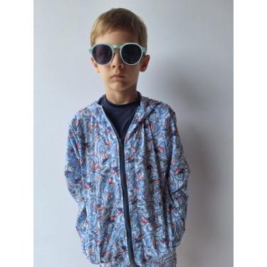 Imagem de Jaqueta Corta Vento Infantil Juvenil Unissex - Ohana Fashion, Azul cla