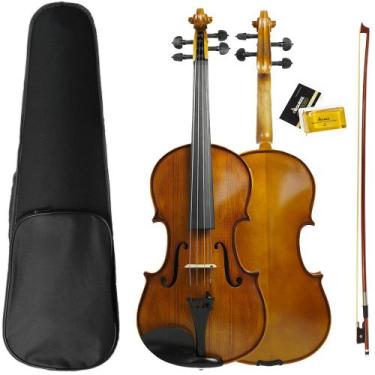 Imagem de Violino 4,4 Orquezz Intermediário Madeira Maciça Modelo Strad Fundo Bi