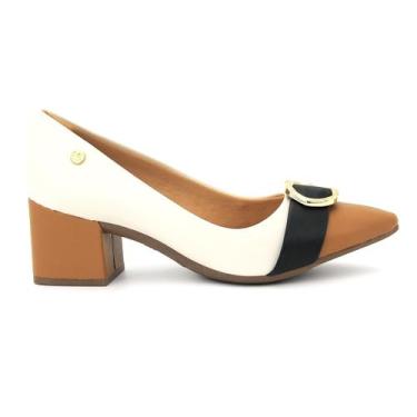 Imagem de Scarpin Via Uno 905001 Sapato Salto Alto Bico Fino Feminino, 36, Off, 
