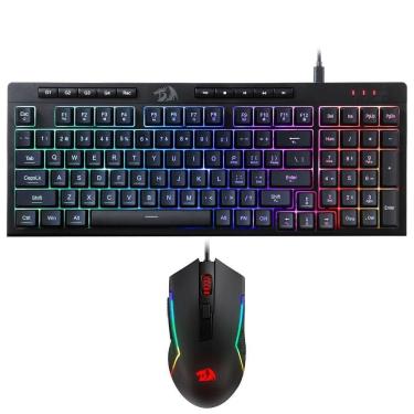 Imagem de Teclado Gamer Mecânico Redragon S141 Rylo Combo USB RGB Inglês Preto