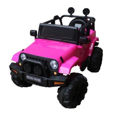 Imagem de Mini Carro Elétrico Infantil Jipe com Controle Remoto Rosa - Importway