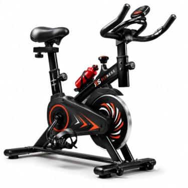 Imagem de Bicicleta Ergométrica Fitness Para Cardio E Musculação Academia Com Base Cor Preto E Vermelho Marca Its 8kg Inercia