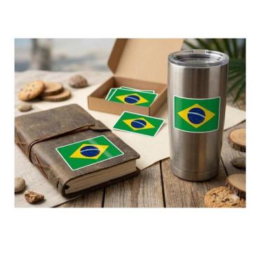 Imagem de Adesivo Bandeira Do Brasil Em Vinil Premium Prova D'água 2un - Wellsto