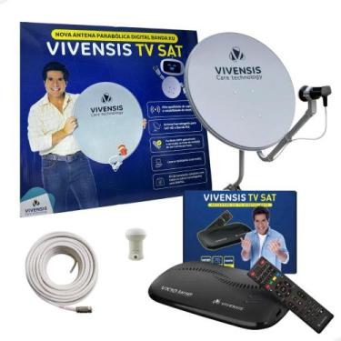 Imagem de Antena Parabólica Digital com Receptor Digital Vivensis VX10 banda ku 